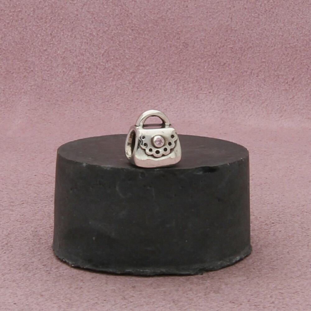 pandora sterling silver pink cz purse bead (790309pcz) charm pendant